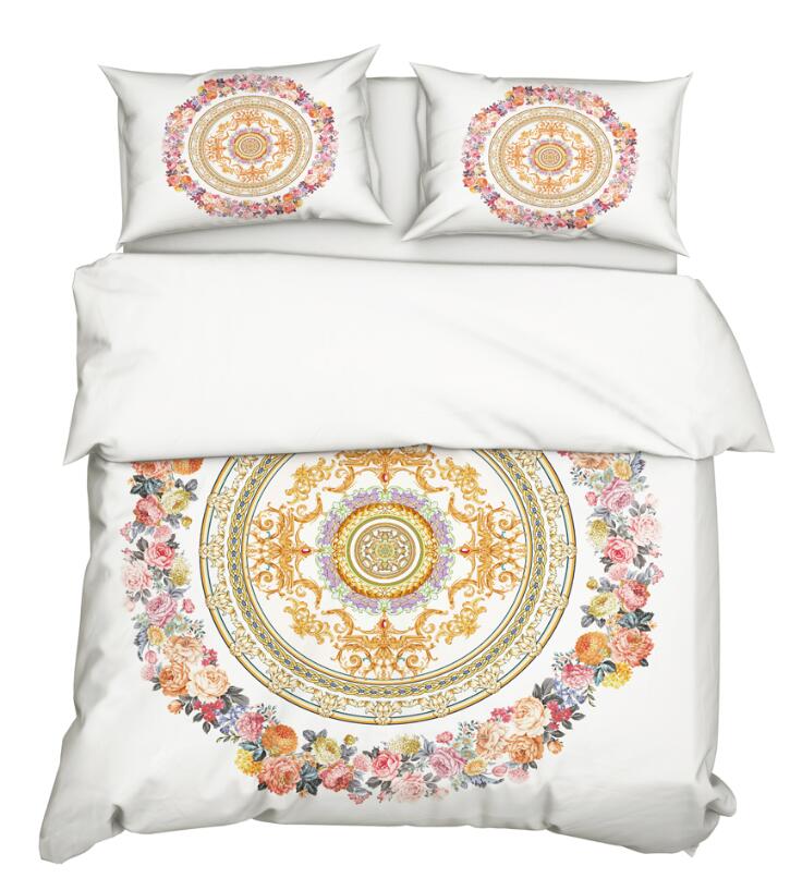 3D Golden Circle Totem Wreath 11175 Bed Pillowcases Quilt