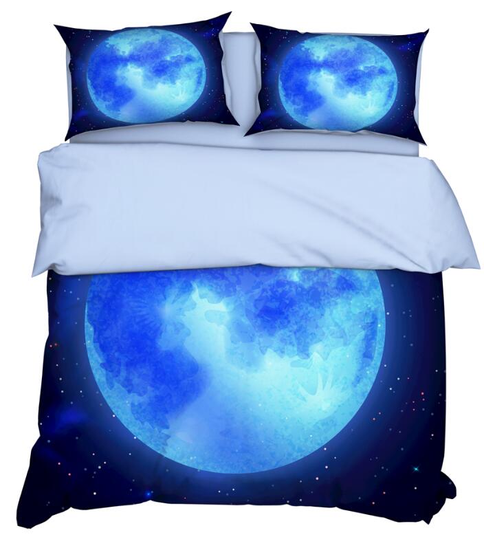 3D Blue Moon 11114 Bed Pillowcases Quilt