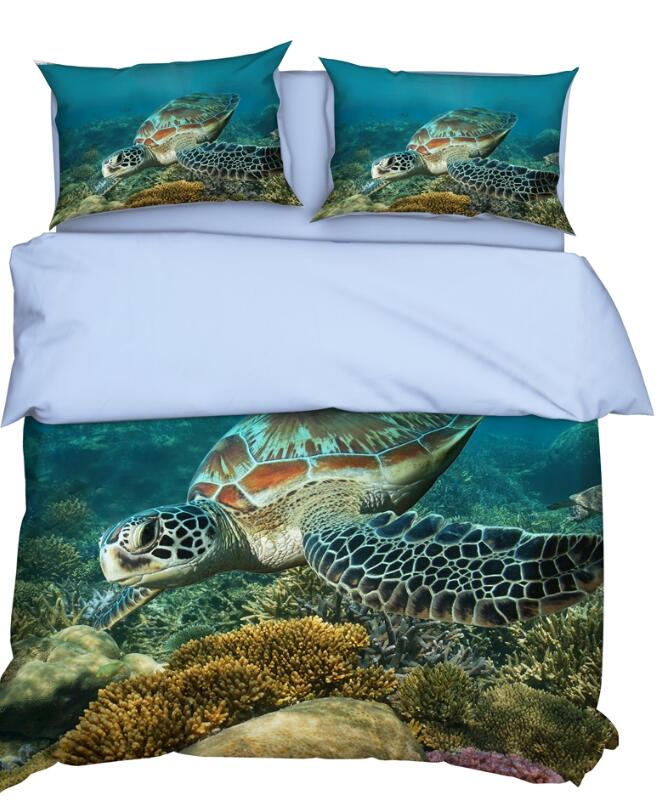 3D Seabed Sea Turtle 9912 Bed Pillowcases Quilt