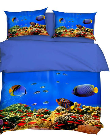 3D Seabed Fish Coral 9916 Bed Pillowcases Quilt