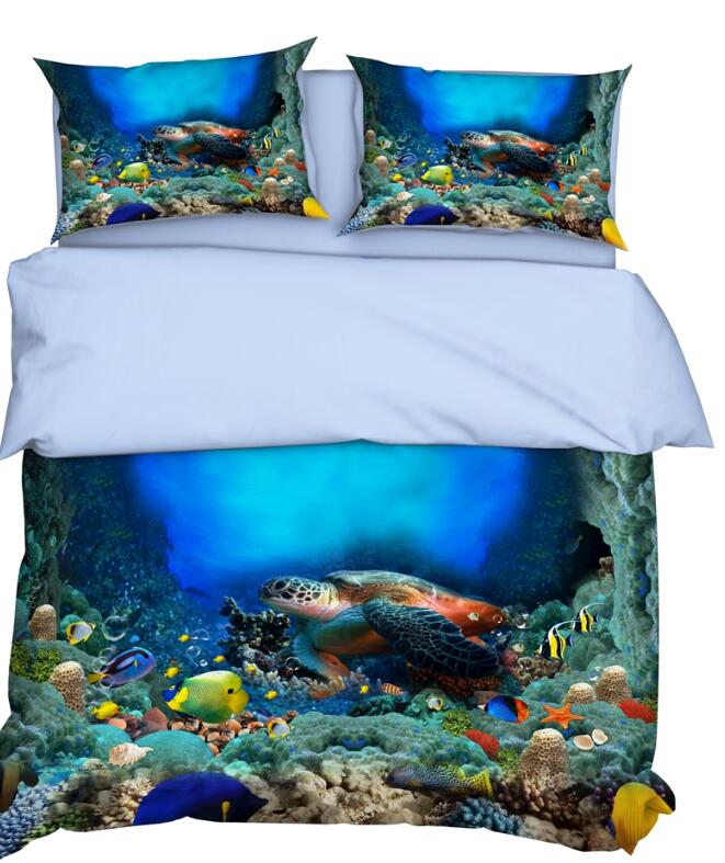 3D Sea Turtle Sea Fish Seabed 9941 Bed Pillowcases Quilt