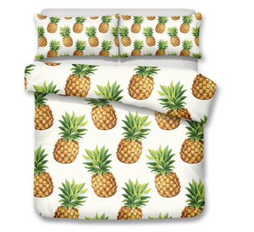 3D Green Leaf Pineapple 6123 Bed Pillowcases Quilt