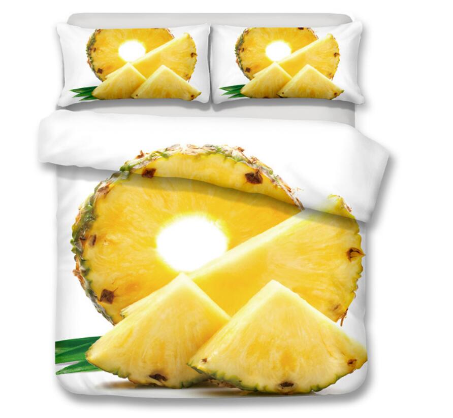 3D Pineapple Chunks 6094 Bed Pillowcases Quilt