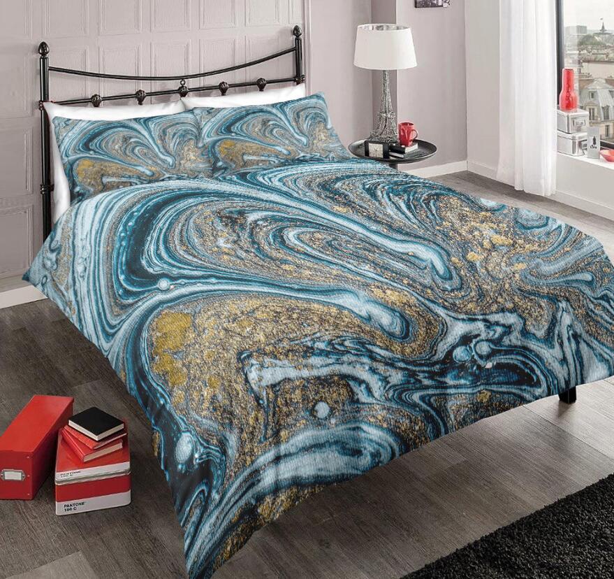 3D Turquoise Marble Pattern 6098 Bed Pillowcases Quilt