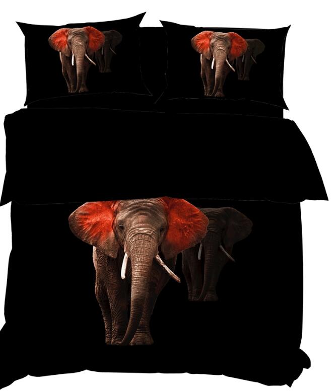 3D Elephant Two 9915 Bed Pillowcases Quilt