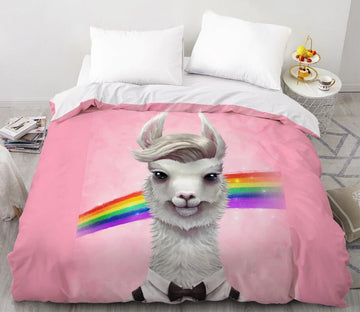 3D Rainbow Alpaca 99187 Bed Pillowcases Quilt