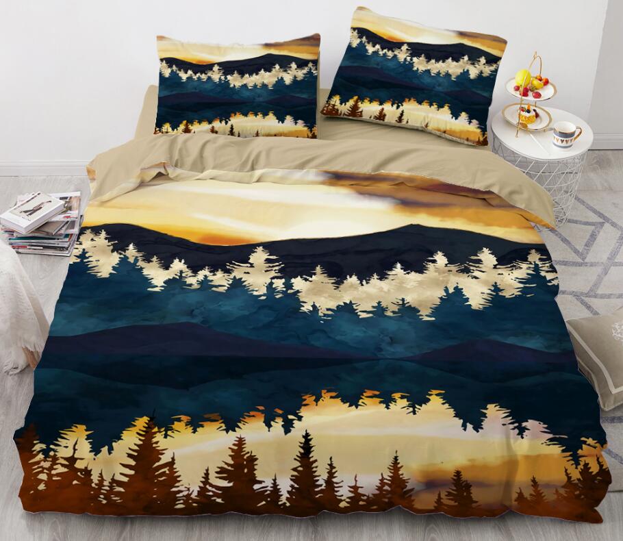 3D Forest Reflection 8874 Bed Pillowcases Quilt
