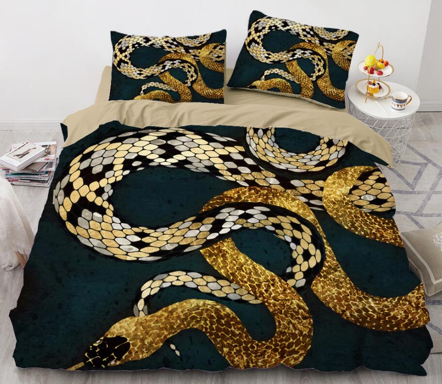 3D Snake 8878 Bed Pillowcases Quilt