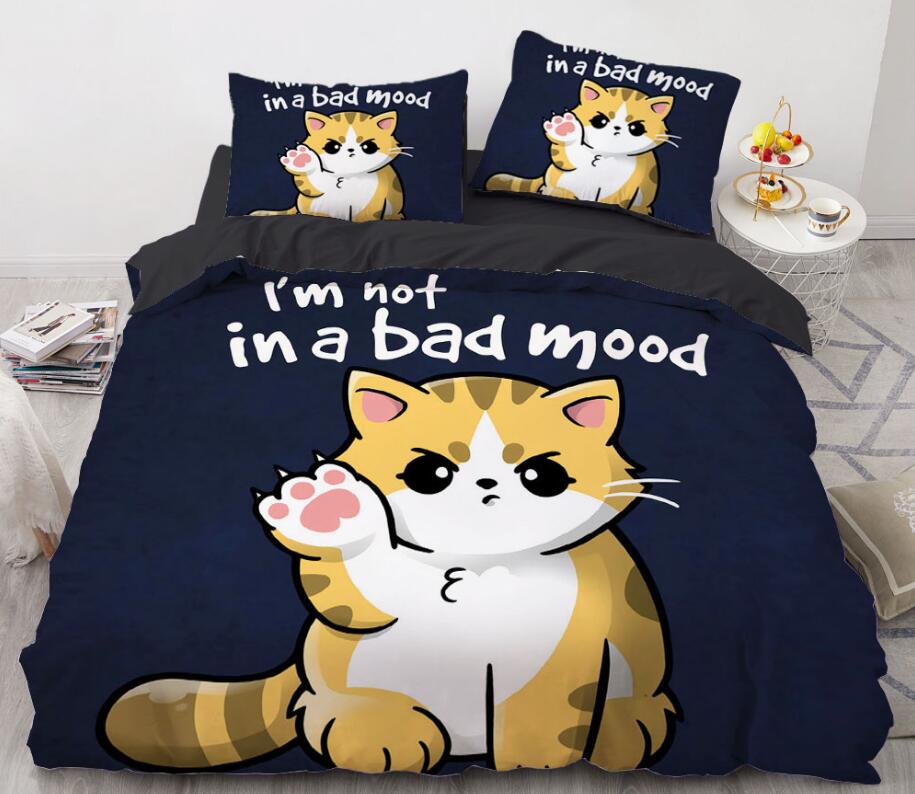 3D Cartoons Orange Cat 8819 Bed Pillowcases Quilt
