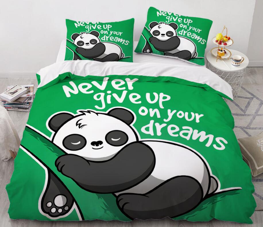 3D Cartoons Panda 8821 Bed Pillowcases Quilt