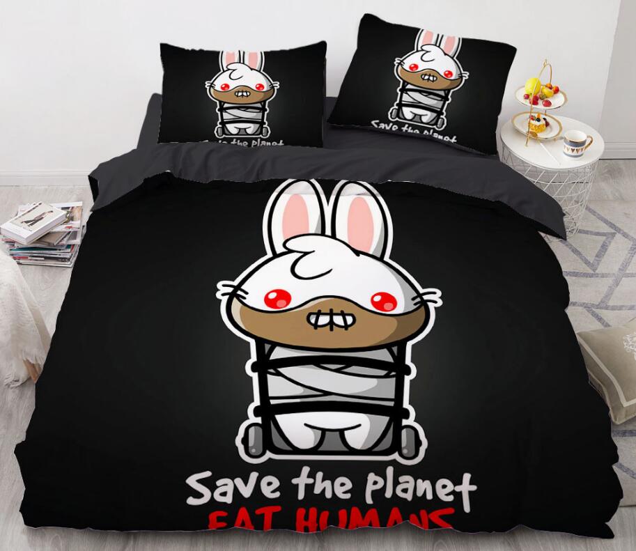 3D Cartoons Rabbit 8822 Bed Pillowcases Quilt