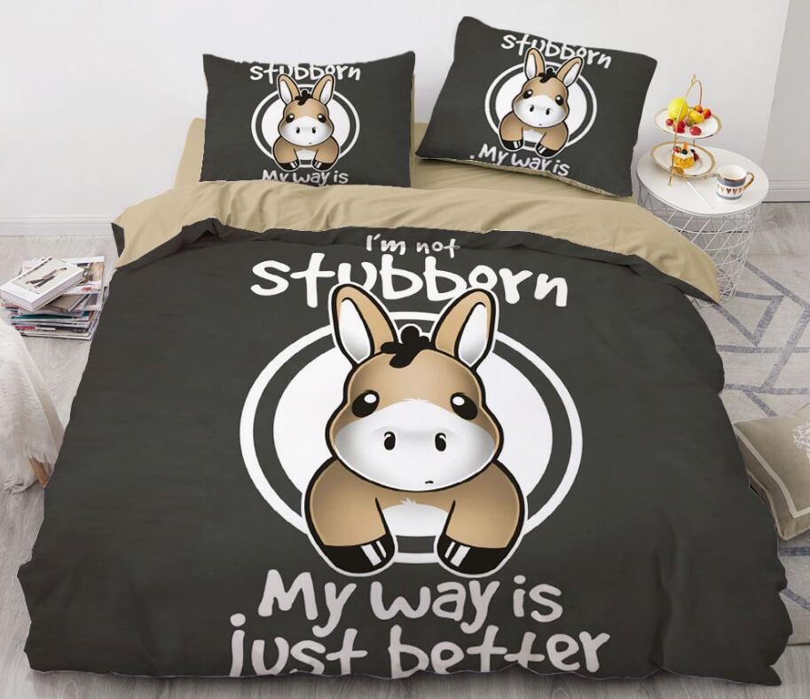 3D Cartoons Donkey 8832 Bed Pillowcases Quilt