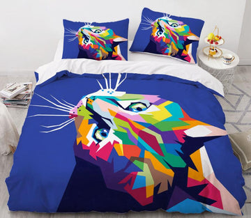 3D Color Cat 8844 Bed Pillowcases Quilt