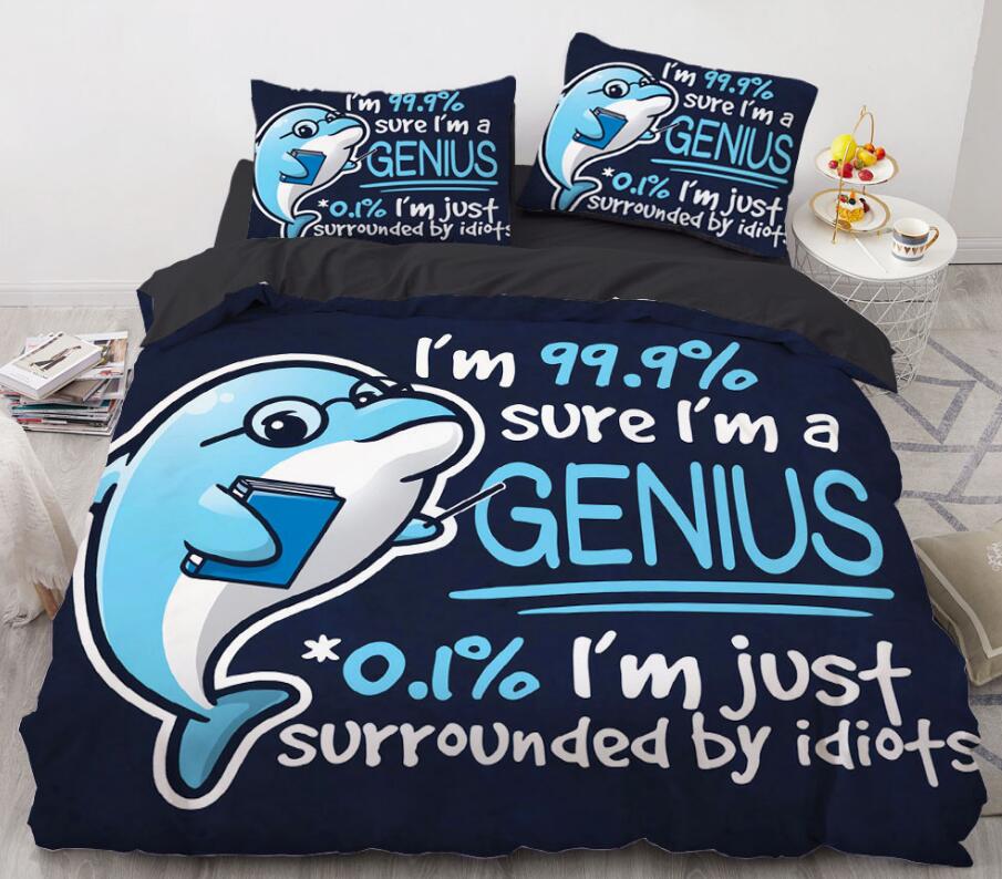 3D Cartoons Dolphin 8809 Bed Pillowcases Quilt
