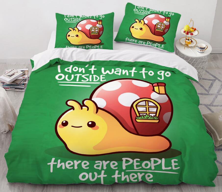 3D Mushroom Snail 8811 Bed Pillowcases Quilt