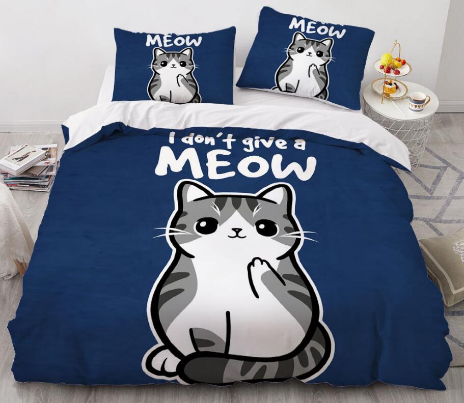 3D Cartoons Cat 8816 Bed Pillowcases Quilt