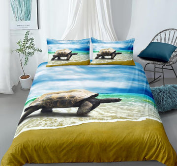 3D Beach Sea Turtle 88102 Bed Pillowcases Quilt