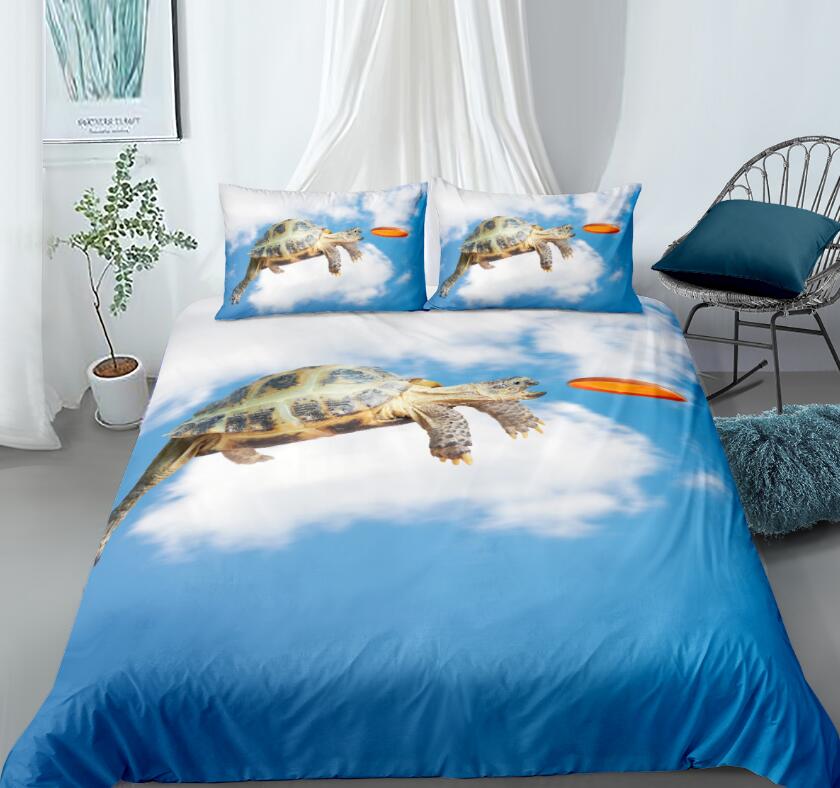 3D Sky Turtle Frisbee 88104 Bed Pillowcases Quilt