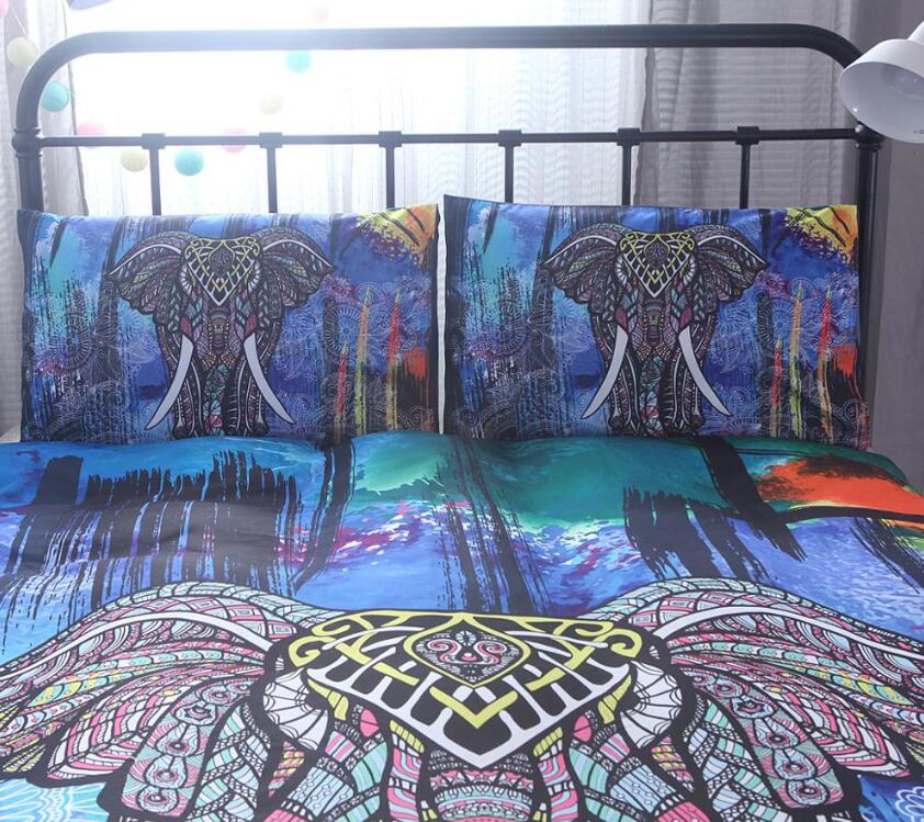 3D Elephant Totem Pattern 9959 Bed Pillowcases Quilt