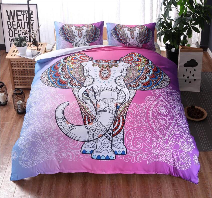 3D Fuchsia Elephant Pattern Totem 99171 Bed Pillowcases Quilt