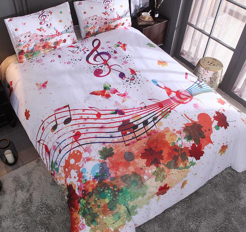 3D Watercolor Musical Note 9962 Bed Pillowcases Quilt
