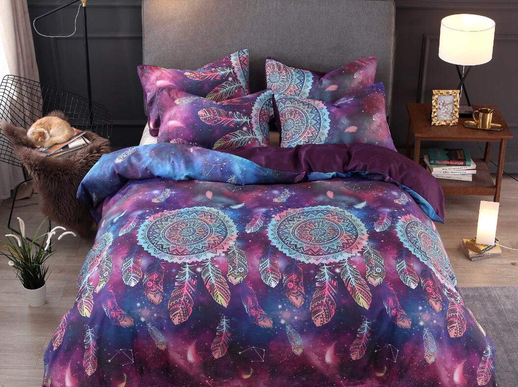 3D Purple Dreamcatcher 9964 Bed Pillowcases Quilt
