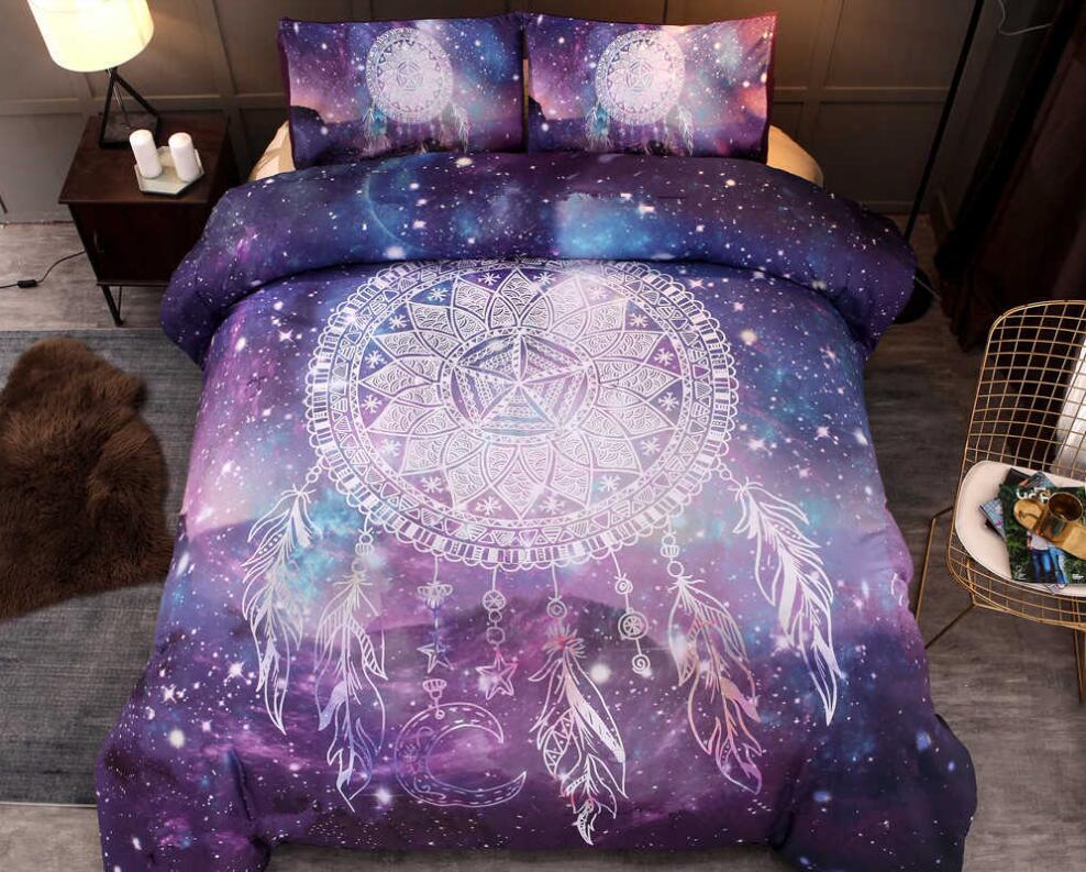 3D Purple Starry Sky Dreamcatcher 9970 Bed Pillowcases Quilt