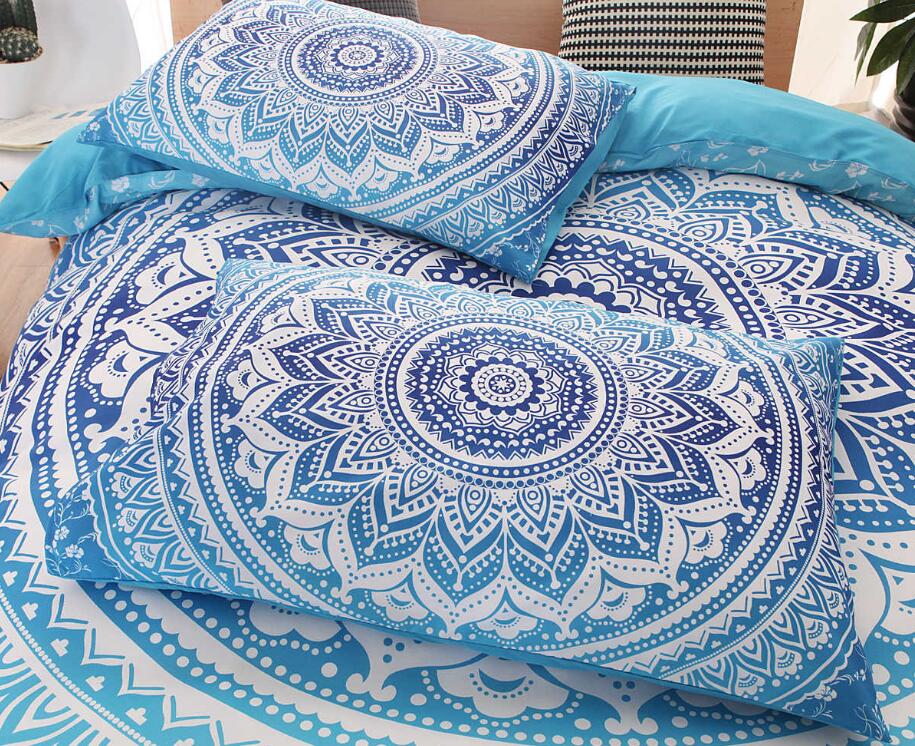 3D Blue Circle Totem 9974 Bed Pillowcases Quilt