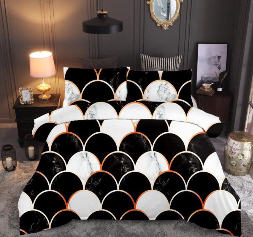3D Black And White Fish Scale Type 9980 Bed Pillowcases Quilt