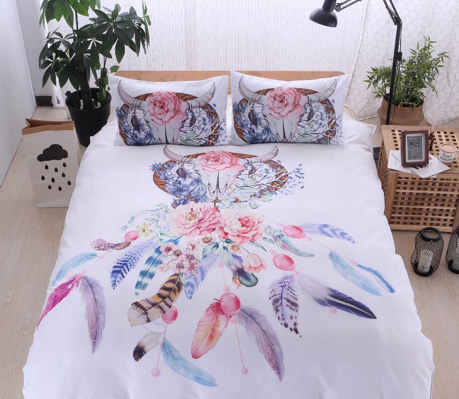 3D Deer Head Dreamcatcher 9992 Bed Pillowcases Quilt