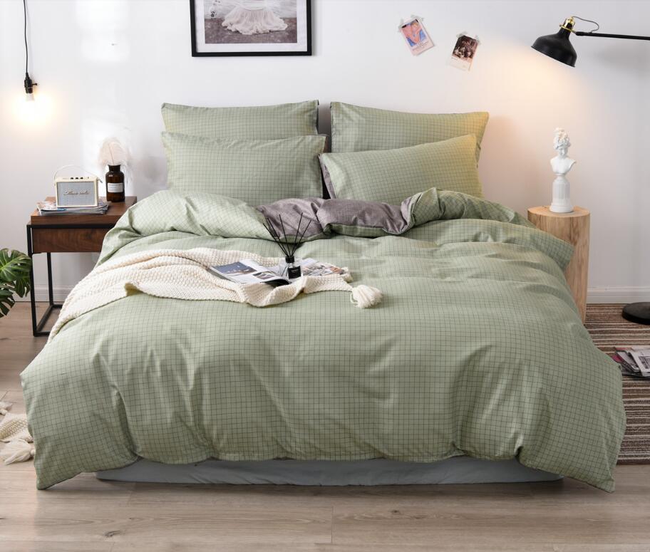 3D Light Green Checkered 9998 Bed Pillowcases Quilt
