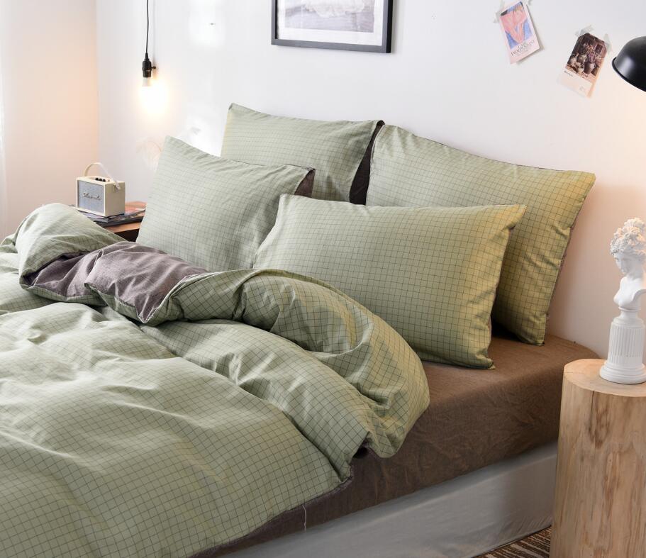 3D Light Green Checkered 9998 Bed Pillowcases Quilt