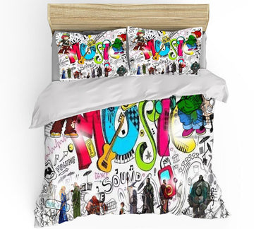 3D Music Instrument 99105 Bed Pillowcases Quilt