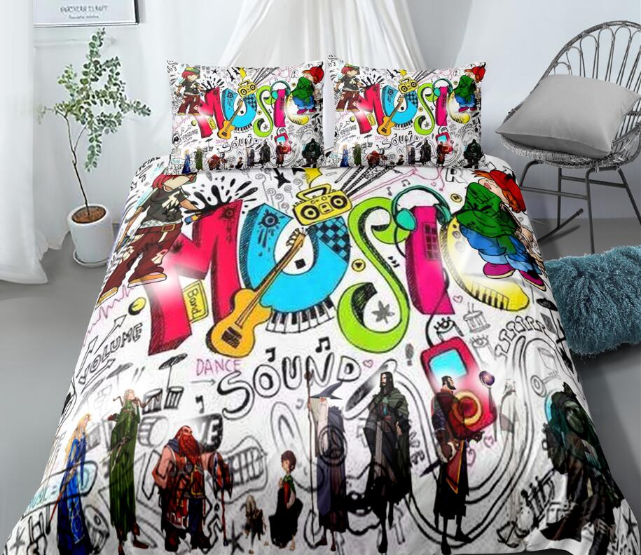 3D Music Instrument 99105 Bed Pillowcases Quilt