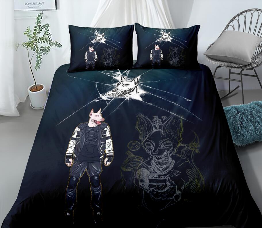 3D Dog Head People 99131 Bed Pillowcases Quilt