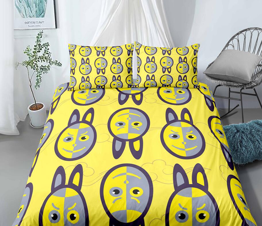 3D Yellow 99162 Bed Pillowcases Quilt