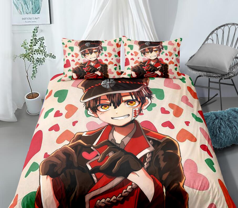 3D Ground-Bound Boy Hanako Love 99150 Bed Pillowcases Quilt