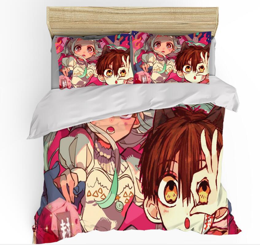 3D Ground-Bound Boy Hanako Young Girl 99163 Bed Pillowcases Quilt