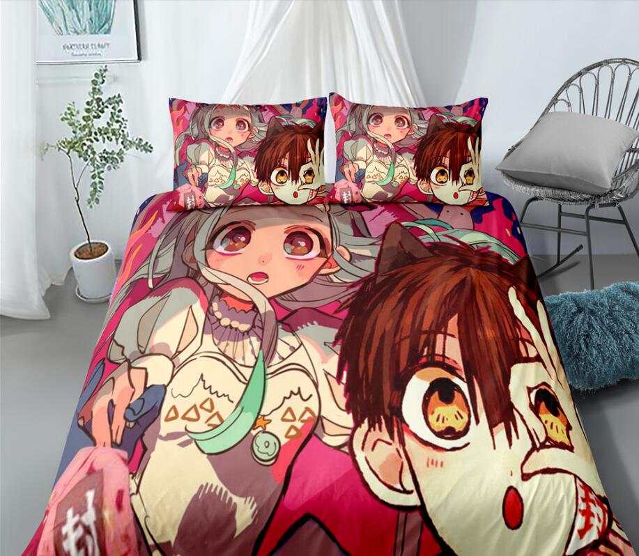 3D Ground-Bound Boy Hanako Young Girl 99163 Bed Pillowcases Quilt