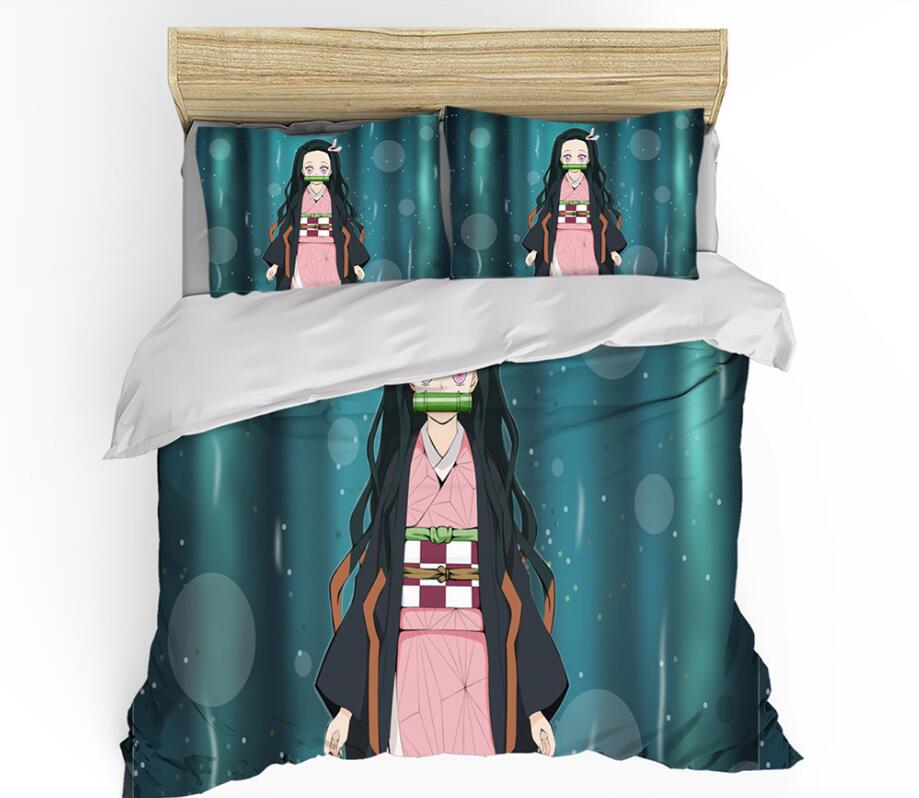 3D Demon Slayer Nidouzi 99125 Bed Pillowcases Quilt