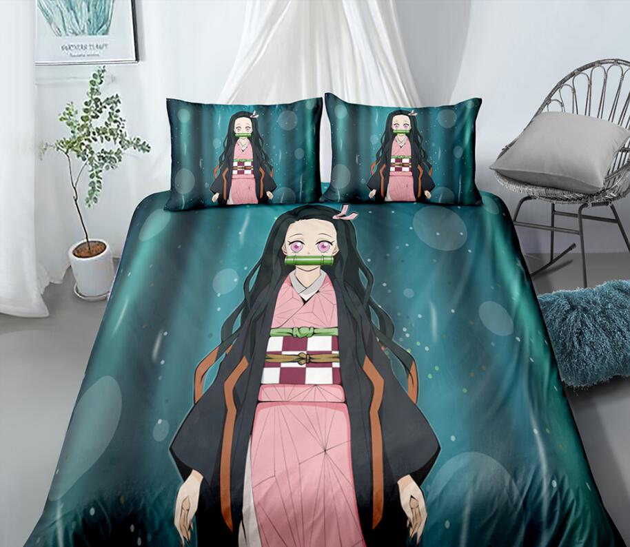 3D Demon Slayer Nidouzi 99125 Bed Pillowcases Quilt