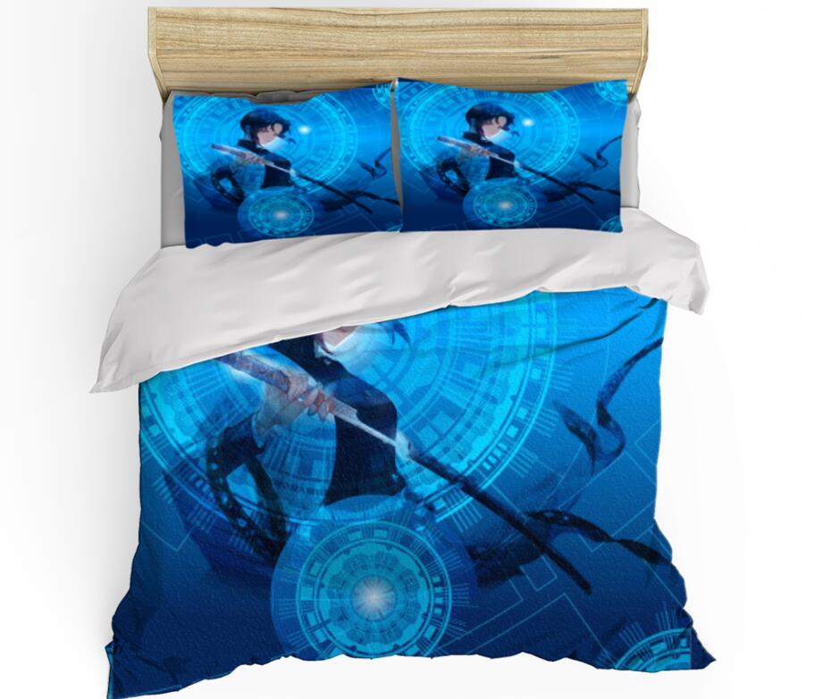 3D Blue Female Swordsman 99110 Bed Pillowcases Quilt