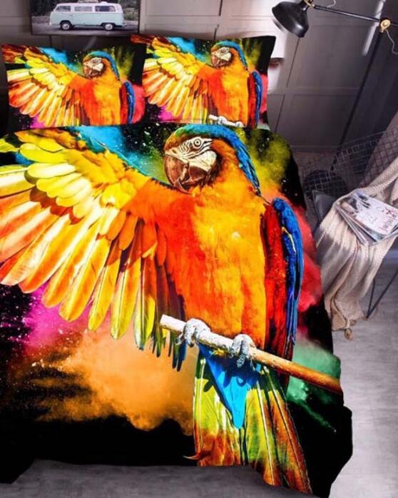 3D Color Parrot 11188 Bed Pillowcases Quilt