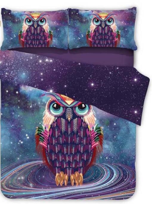 3D Owl Star Point 11190 Bed Pillowcases Quilt