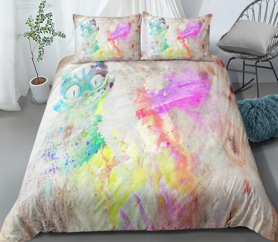 3D Laughing Cat Watercolor 006 Bed Pillowcases Quilt