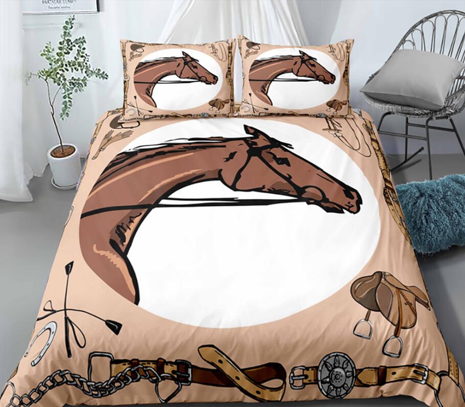 3D Horse Belt 0077 Bed Pillowcases Quilt