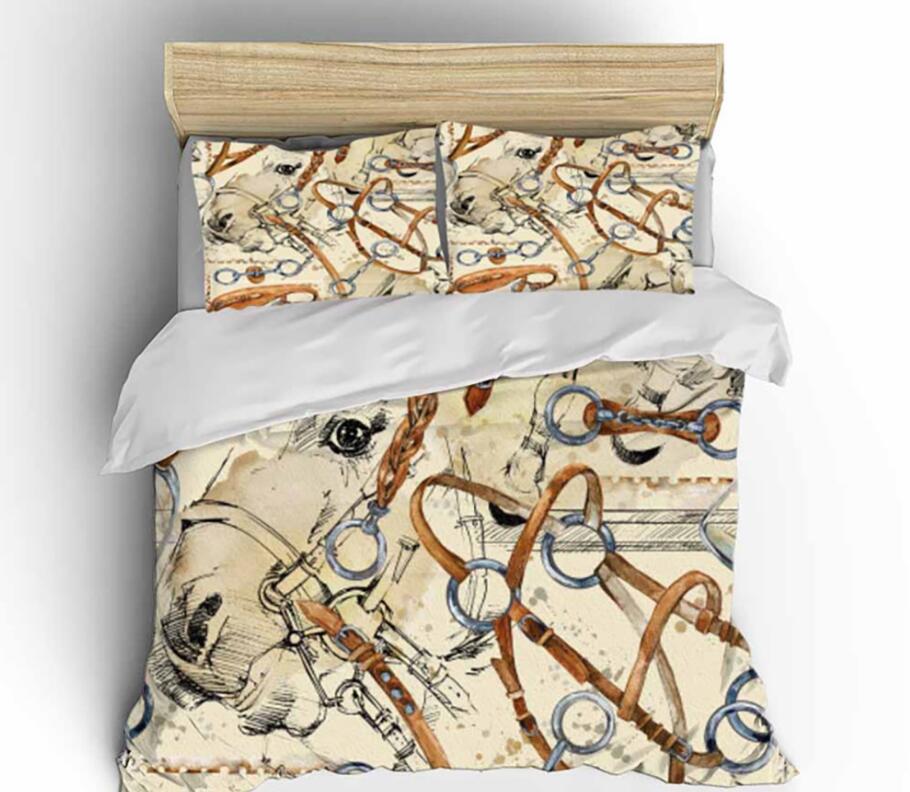 3D Horse Belt 0117 Bed Pillowcases Quilt
