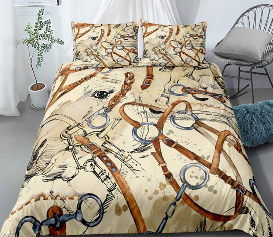 3D Horse Belt 0117 Bed Pillowcases Quilt