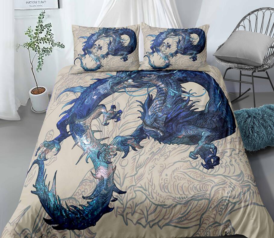 3D Dragon 0029 Bed Pillowcases Quilt