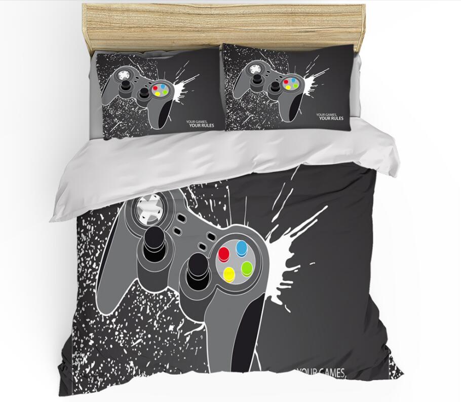 3D Black Video Game Controller 0030 Bed Pillowcases Quilt